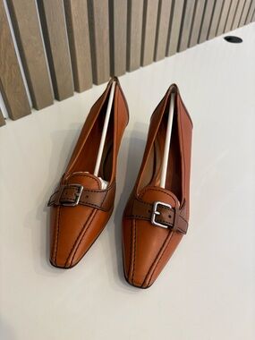 Prada Tan Leather Kitten Heels - Never Worn